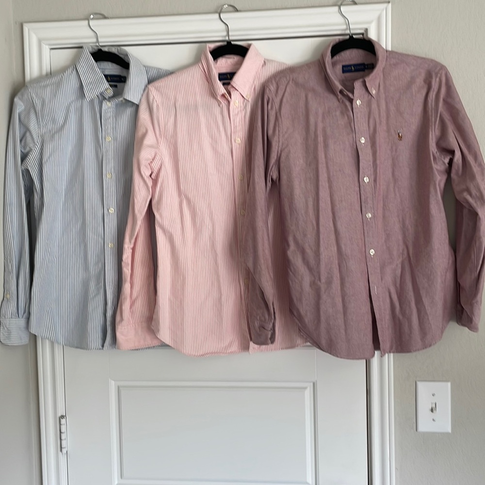 Three Ralph Lauren Oxford Shirts